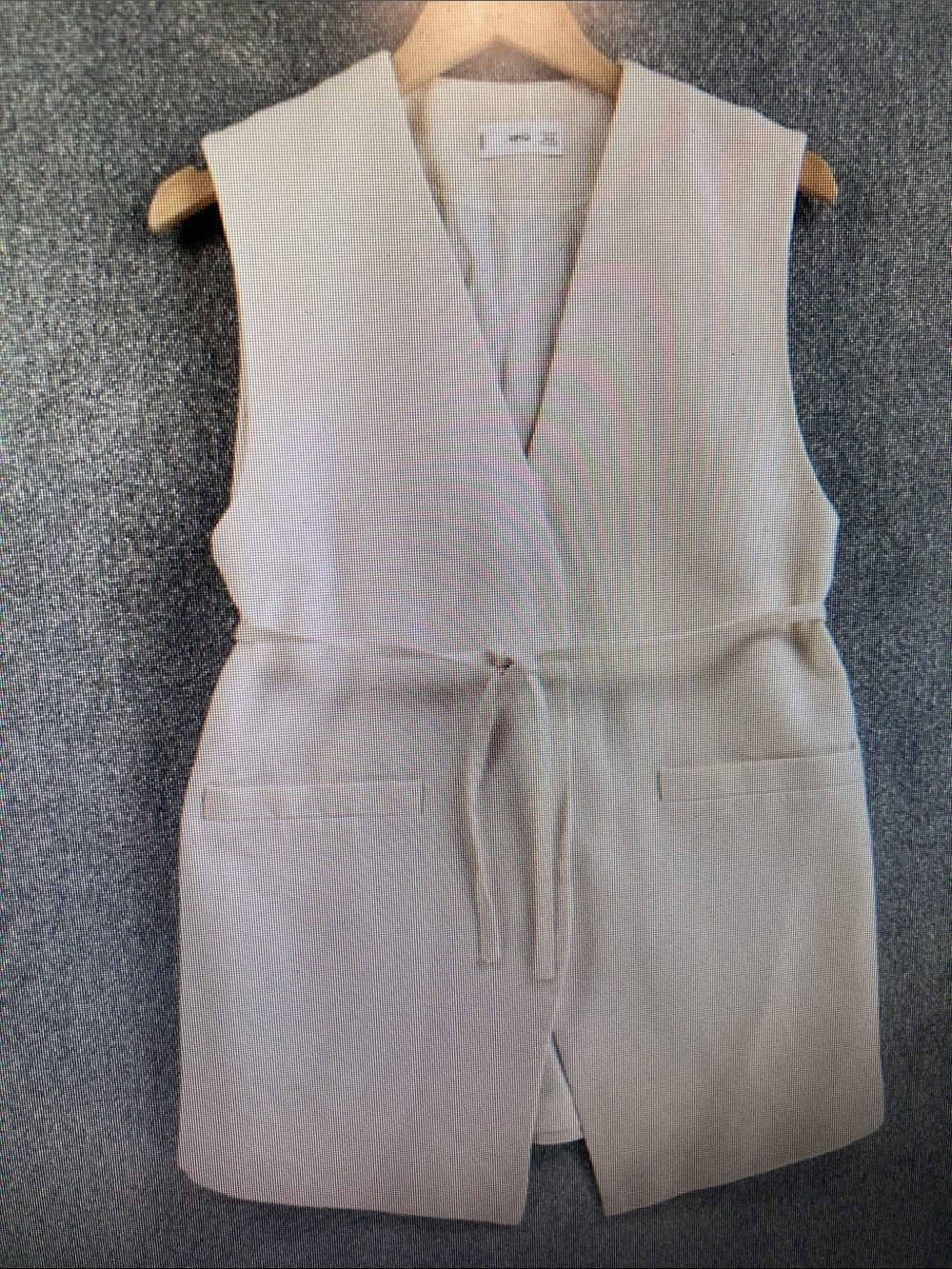 Sleeveless Tie-Waist Vest in Cream